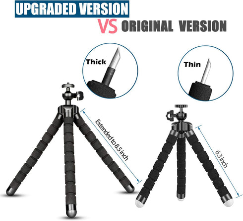 Mini Flexible Adjustable Phone Tripod Stand Holder with Remote and Universal Clip for iPhone 15 14 13 12 Pro Max 11