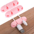 3PCS Cable Clips, Silicone Cable Management Holders, USB Charging Accessory, Pink, for Home and Office Desk