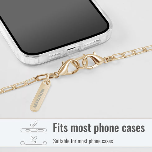 Lightweight Phone Lanyard Crossbody Chain, Detachable Strap with Metal Neck Holder, Charm for iPhone Women Girls Travel