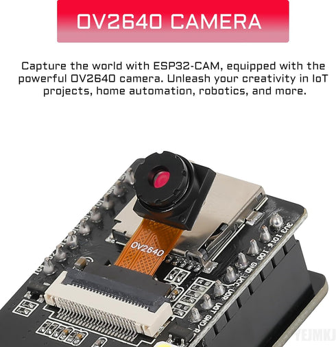 ESP32 CAM Development Board ESP32-CAM 8MP OV2640 Camera Module, WiFi Bluetooth Module ESP32-CAM-MB Micro USB to Serial Port CH340G with TF Card Slot for Raspberry Pi for Arduino by YEJMKJ