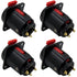 CESS Black 1/4" Jacks TS and TRS Panel Mount Jack Locking Style D Series Size, 4 Pack