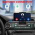 Single-Din Stereo with Car Phone Holder - Bluetooth Car Radio - Push to Talk Assistant Multi Color LCD AM FM Tuner AUX USB Built-in Mic Wireless Remote Control