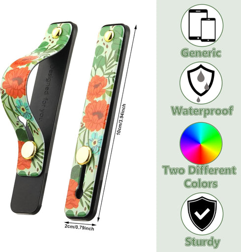 6 Pieces Phone Strap Grip Holder Finger Cell Phone Grip Telescopic Phone Finger Strap Stand Universal Finger Kickstand for Most Smartphones (Blossom)