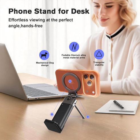 SOGUE 360 17 Airplane Travel Essentials Men Phone Holder,Plane Phone Mount for MagSafe,Foldable Magnetic Phone Stand
