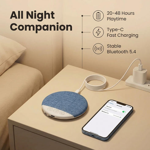 Learoin 2026 Sleep Pillow Speaker, Upgrade Bluetooth Pillow Speaker for Sleeping, Ultra-thin Pillow Speaker with White