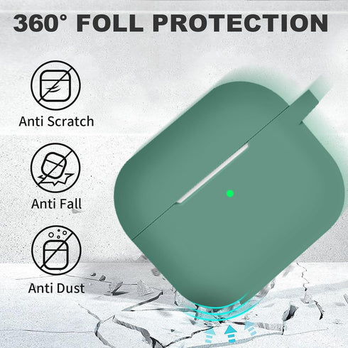 AirPods 3 Case Cover, Silicone Protective Skin with Keychain and Cleaner Kit for Apple AirPod 3rd Generation