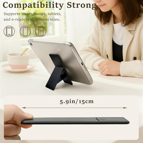 Attkryy 2 Pack Ultra-Slim Adhesive Foldable Phone & Tablet Stand, Two Adjustable Viewing Angles, Strong Back Adhesive