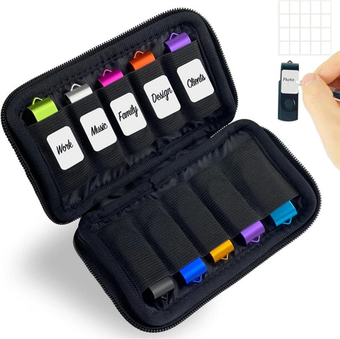 iiniim USB Flash Drive Organizer - Compact Storage Case for Thumb Drives and SD Cards