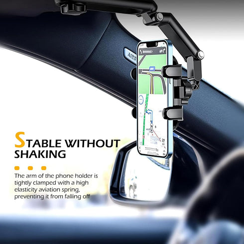MOXRUQ 1 360 PC Car Rearview Mirror Phone Holder, Rotatable Sun Visor Phone Holder, Multifunctional Auto Clamp Car