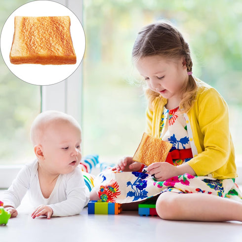 1pcs Baluue Simulation Artificial Bread Fake Toast Slice Realistic False Toast Bread Cake Food Model Bakery Display