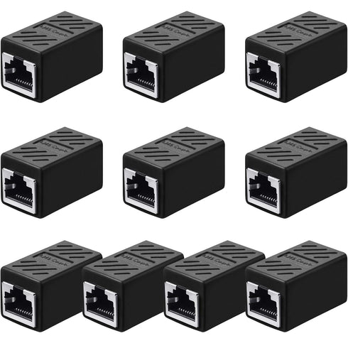 Frienda 10 Pieces RJ45 Coupler, Ethernet Extension Adapter for Cat7/Cat6/Cat5e/Cat5 Network Cable