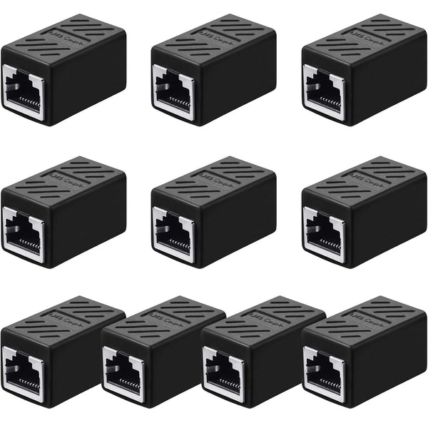 Frienda 10 Pieces RJ45 Coupler, Ethernet Extension Adapter for Cat7/Cat6/Cat5e/Cat5 Network Cable