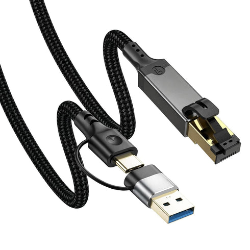 Herfair Ethernet to USB C Cable Gigabit LAN Internet Cable 1000Mbps High