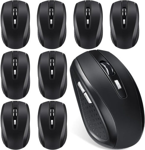 Macarrie 12 Pack Wireless Mouse, 1200dpi Wireless Computer Mouse with 6 Buttons, USB Receiver for Windows, PC