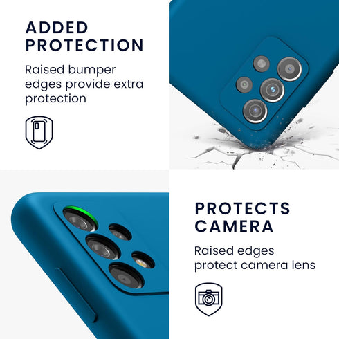 kwmobile Case Compatible with Samsung Galaxy A52 / A52 5G / A52s 5G, TPU Silicone Phone Cover with Soft Finish, Blue