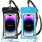 IPX8 Waterproof Phone Pouch Case with Lanyard, 2pcs (Black+Blue) Floating Dry Bag for iPhone 15 Pro Max 14 13 12 Galaxy