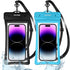 IPX8 Waterproof Phone Pouch Case with Lanyard, 2pcs (Black+Blue) Floating Dry Bag for iPhone 15 Pro Max 14 13 12 Galaxy