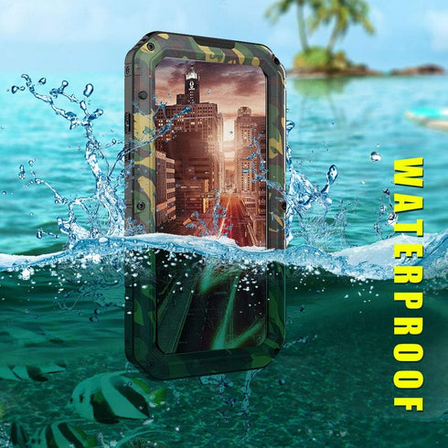Mitywah Heavy Duty Waterproof Case for iPhone XR, Shockproof Full Body Underwater Protective Metal Case 6.1 inch,