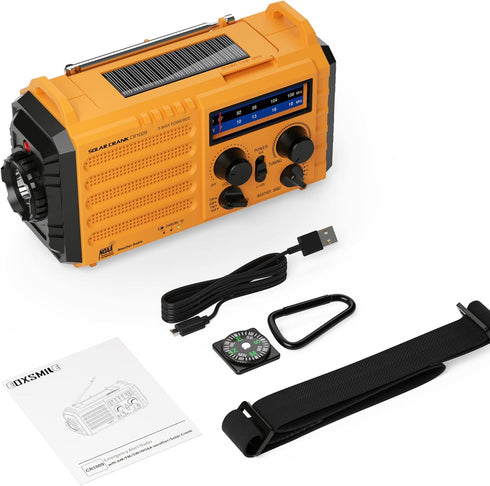 Emergency Radio with NOAA Weather Alert, Portable Solar Hand Crank AM/FM Radio for Home Outdoor Use