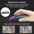 LED Wireless Mouse, Bluetooth & 2.4GHz Connection, Rechargeable Ultra Silent Slim Design, USB-C Adapter (Black-purple)