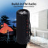 X21 Portable Waterproof Outdoor Wireless Bluetooth Speaker with FM Radio, Micro SD Slot, AUX - Hard Travel Case Included