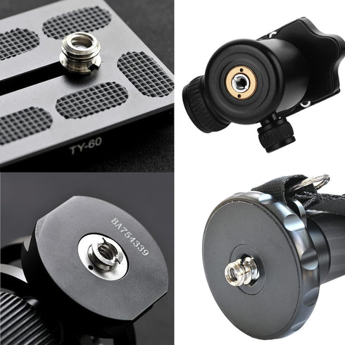 8PCS 1/4 Inch to 3/8 Inch Male Camera Screw Mount Adapter, Tripod Screw Adapter Set