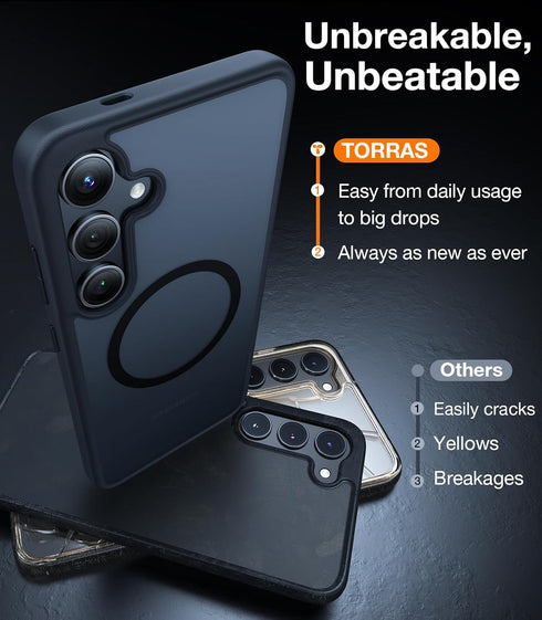 TORRAS Samsung Galaxy S24 Plus Case, Military Grade Drop Tested Magnetic Shockproof Protective Case, Translucent Slim,