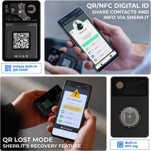 Rolling Square Aircard Wallet Tracker - Bluetooth Wallet Finder (2-Pack) with NFC/QR Code, Find My Network