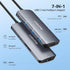 USB C Hub, Cakitte 7 in 1 USB C to 4K@60HZ HDMI Multiport Adapter, 3 USB 3.0 Ports, SD/TF Card Reader, 100W PD