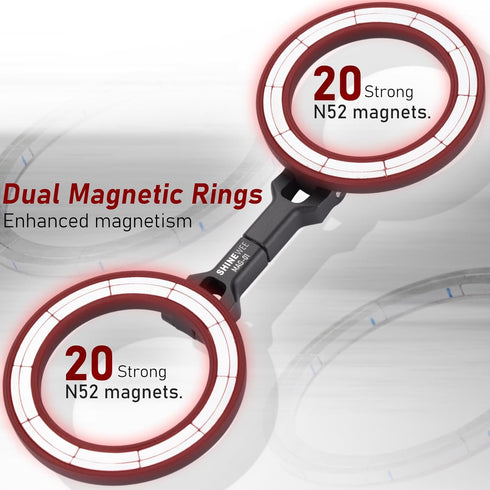 SHINEWEE 17/6/15/14/13/12 Double Magnetic Ring Phone Holder Quick Attach to Any Iron Surface | Swivel & Tilt Adjustable