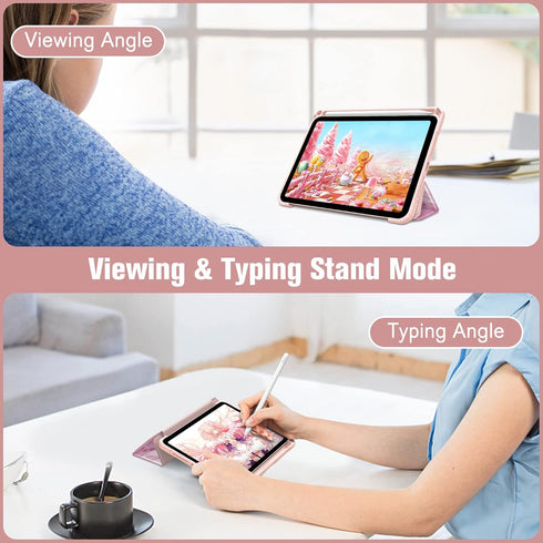 Fintie Hybrid Slim Case for iPad Mini 7, 2024 / iPad Mini 6, 8.3 Inch, Built-in Pencil Holder, Shockproof Cover Marble