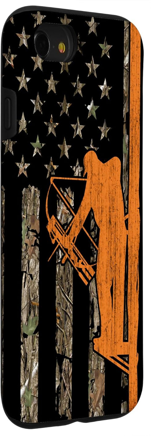 iPhone SE (2020) / 7 / 8 Bow Hunting Tree Stand Deer Hunter American Flag Camouflage Case