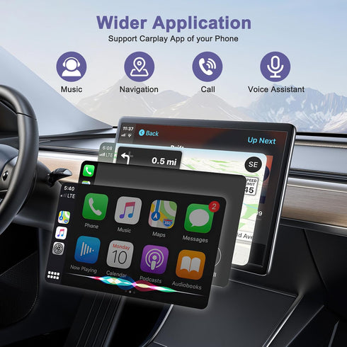 Wireless CarPlay Adapter, Plug and Play Dongle, Converts Wired to Wireless Carplay, Voice Control for Apple iPhone iOS
