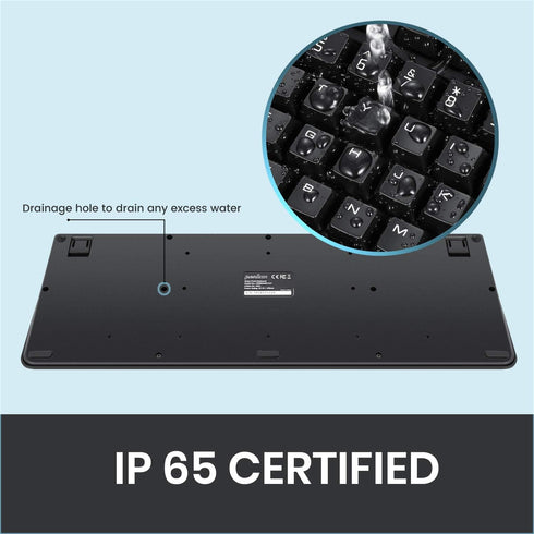 Perixx PERIBOARD-517 Wired Washable USB Keyboard, Certified IP 65 Level, Black, US English Layout