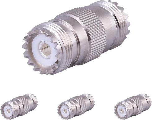 XRDS -RF 4PCS UHF Connectors, PL-259 Female to Female Adapter, S0-239 Coax Cable Connector