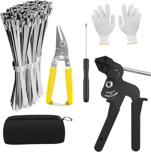 GRIPNEST Metal Zip Ties 11.8 Inch 100 PCS | Self-Locking | 304 Epoxy-Coated