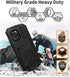 iPhone 12 Pro Max Metal Case with Kickstand, Built-in Screen Protector, Heavy Duty Shockproof, Black
