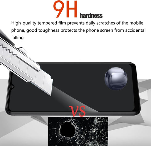 3 Pack Anti-Spy Tempered Glass Privacy Screen Protector for Samsung Galaxy A12/A13/A32 5G/A03S/A02S/A04E/A04S, Full