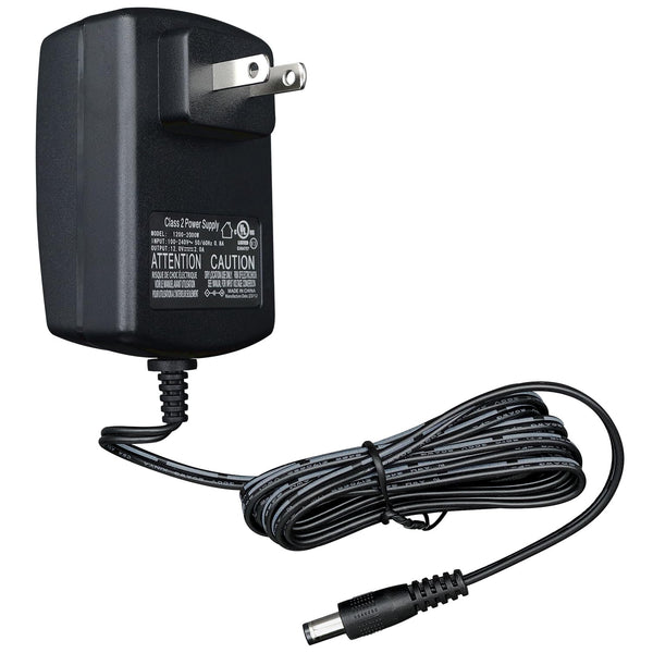 UL Listed 12V 2A 10ft Long Power Supply Adapter, 24W 1.5A 1A