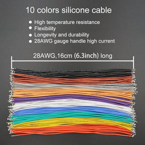 ZH 1.5MM Connectors with 28AWG Pre-Crimped Silicone Cables Compatible with JST ZH 1.5 Connector