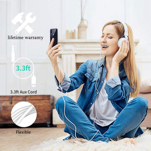(Apple MFi Certified) iPhone AUX Cord, Lightning to 1/8 Inch Audio Cable, 3.3ft, Compatible for iPhone