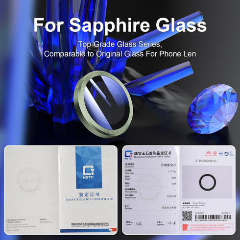 Camera Lens Protector for iPhone 15 Pro Max/15 Pro/15/15Plus/14 Pro Max/14 Pro/13Pro Max/13Pro for Sapphire Glass Alloy Ring Camera Cover Screen Protector, Green One Set