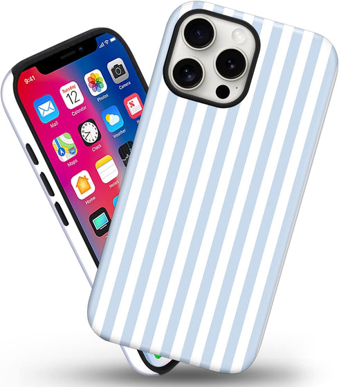 flewfun 13/14 Magnetic for iPhone Case Cute Stripes Phone Case, Shockproof Slim TPU and Hard PC Protective Phone Cover