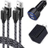USB Wall Charger with Micro USB Cable for LG Stylo and Samsung Galaxy, Fast Charging Set with Car Adapter