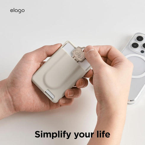 elago Key Wallet Card Holder for 2-Cards Compatible with MagSafe for iPhone 15/14/13/12 Series - Secure Phone Wallet