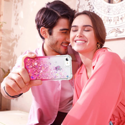 Ruky Glitter Full Body Rugged Case for iPhone 6/6s/7/8/SE 2020 & SE 2022, Shockproof with Built-in Screen Protector