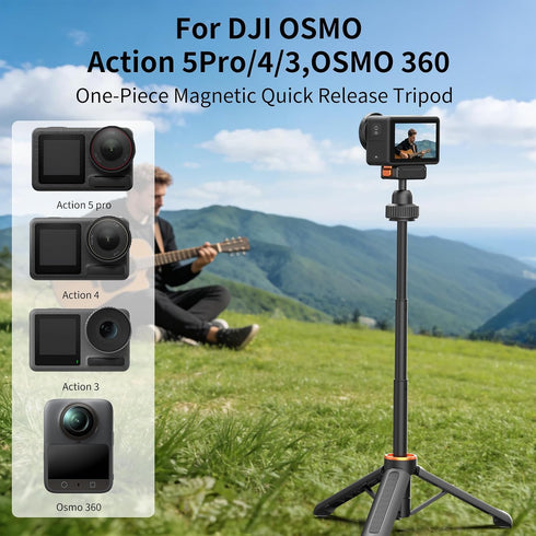 VRIG 40cm/15.7" 5 4/ 360, AC-79 Telescopic Selfie Stick Tripod for DJI Osmo Action Pro/ Osmo Action Camera Vlog Handle