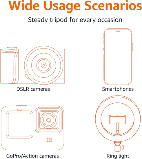 Amazon Basics 64-inch Extendable Tripod for Smartphones - Selfie Stick & Tripod Combo