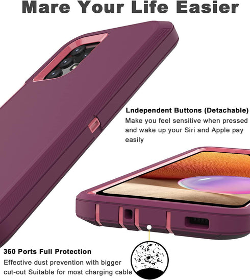 for Samsung Galaxy A32 5G Case, Shockproof Dustproof Case for Samsung Galaxy A32 5G (Purple)