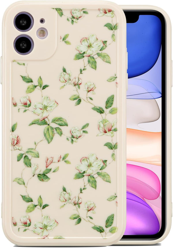ZTOFERA Compatible with iPhone 11 Case - Floral Flower Pattern Design Silicone Slim Shockproof TPU Protective Bumper